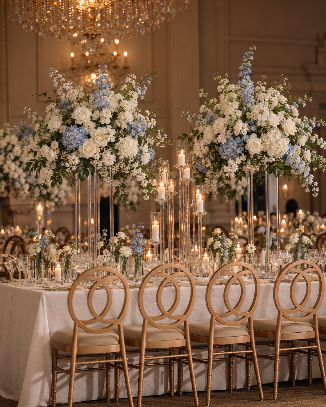 BLUE & WHITE CENTERPIECE FOR RENT 