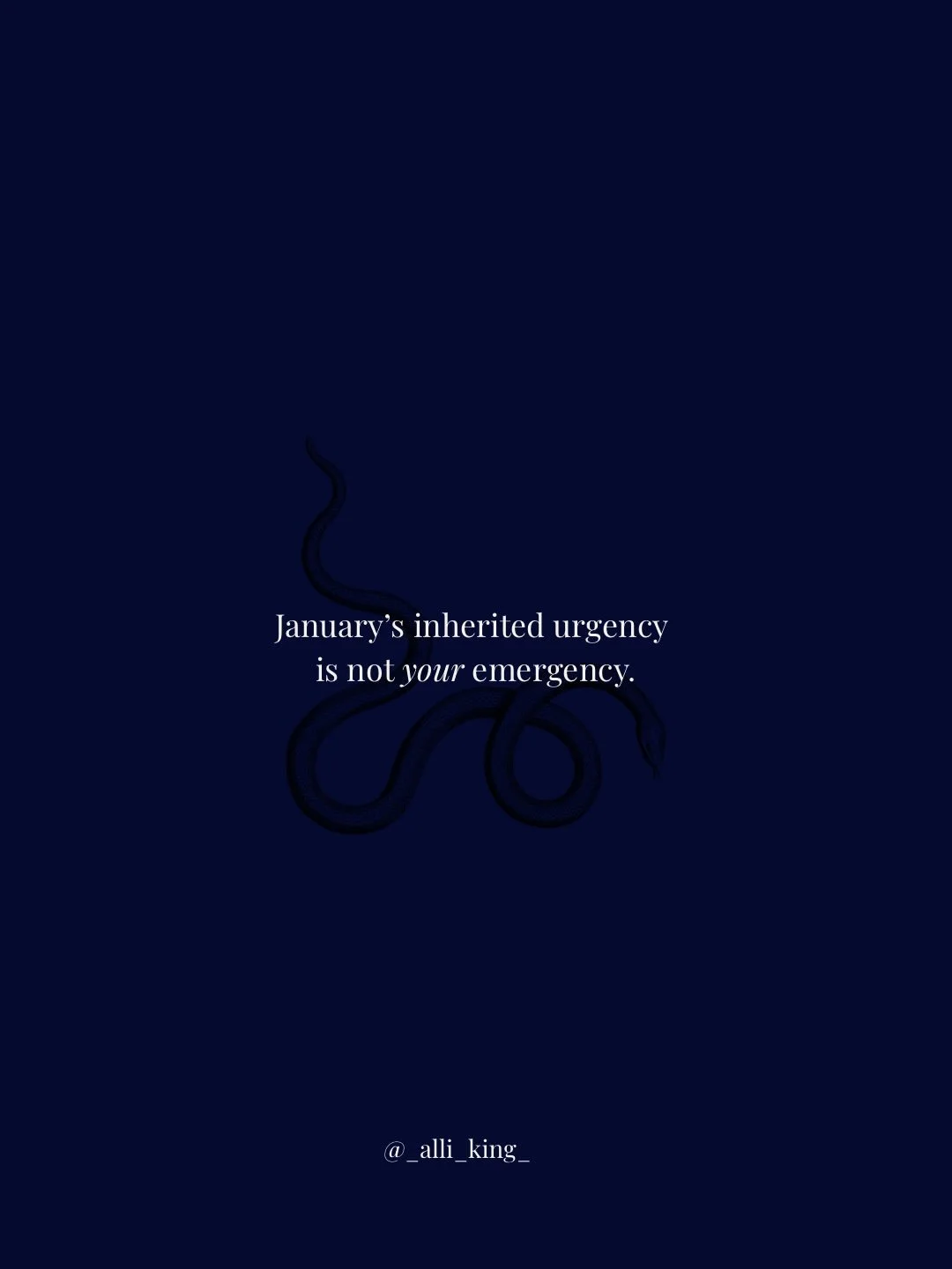 You are not failing at January. 
Your natural rhythm is just not syncing up with hustle culture. 

We&rsquo;re still in the Water phase of the cycle, where reflection, restoration, and dreaming happen quietly beneath the surface.
This is not grind se