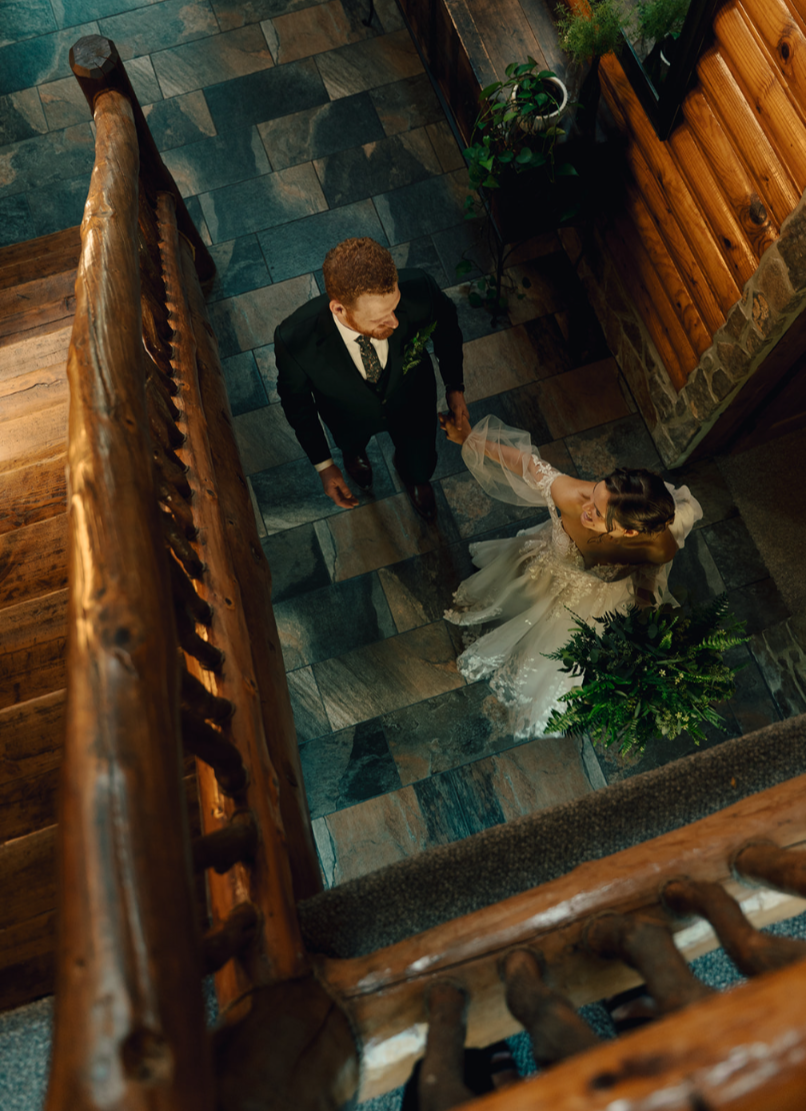 Bride and groom at Timber Rock Lodge