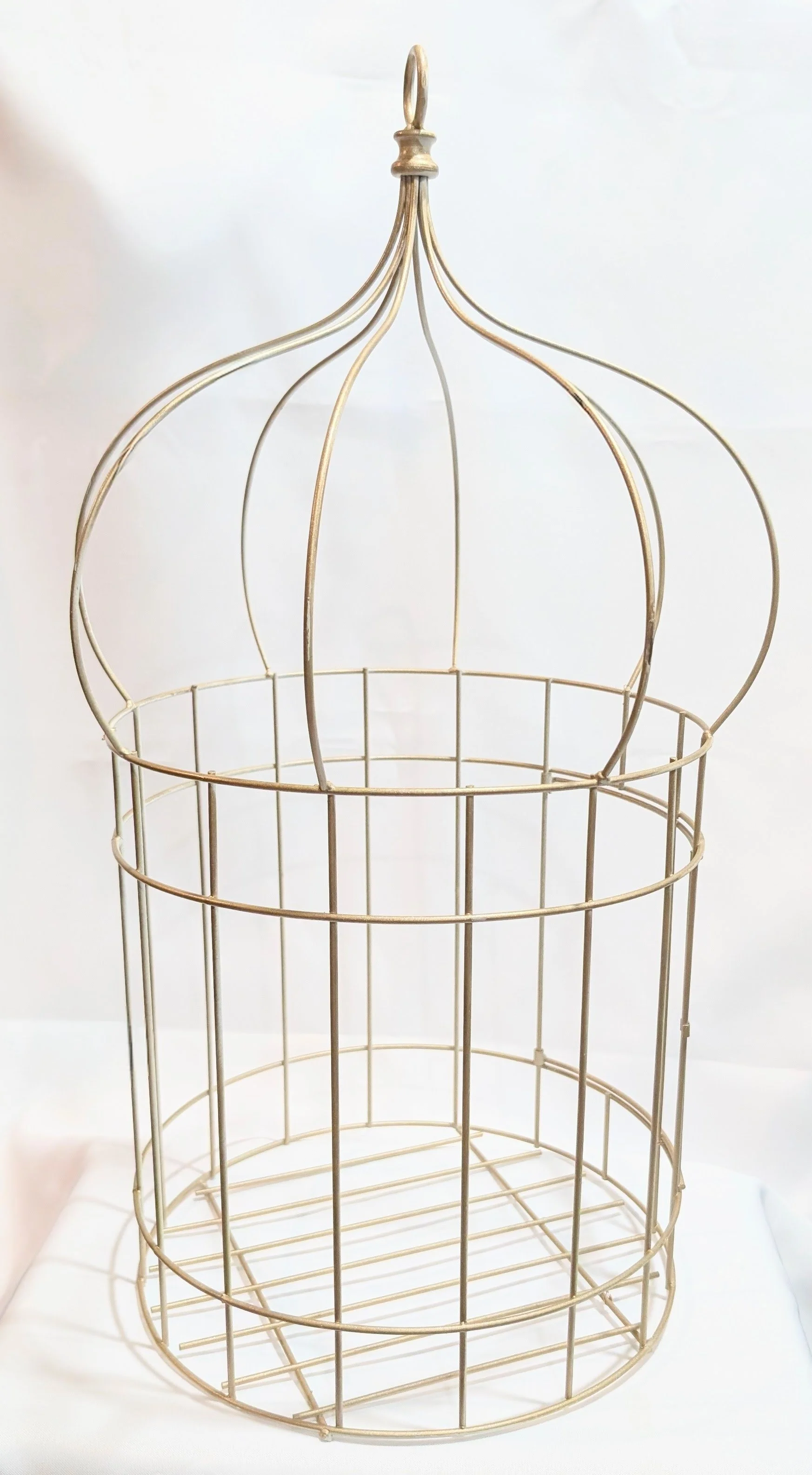 Decorative gold birdcage, size 2-ft tall, qty 1.