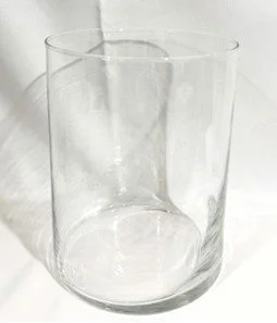 Large glass vase (medium), size 8"H x 6" W. Qty 3.