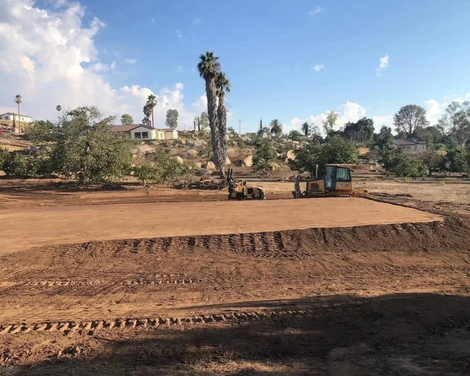 finished grading for an ADU pad in north county san diego