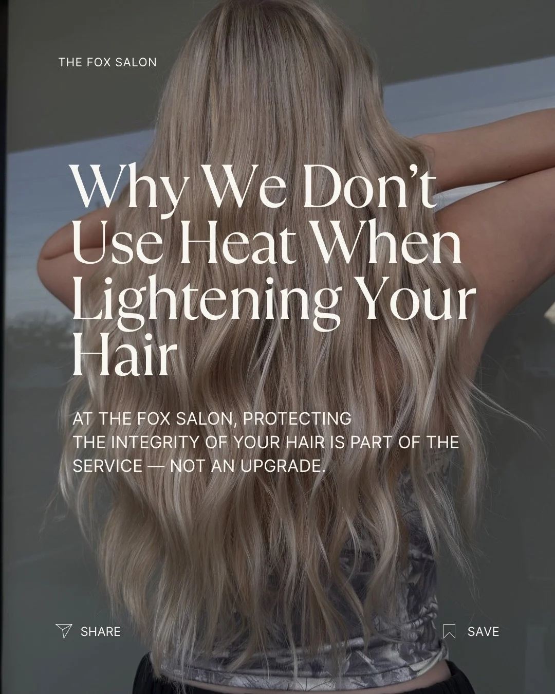 Professional lighteners are designed to lift without artificial heat. ❤️&zwj;🔥

At The Fox Salon, we use controlled lifting, individualized foil removal, and fully customized placement to protect the integrity of your hair while creating beautiful d