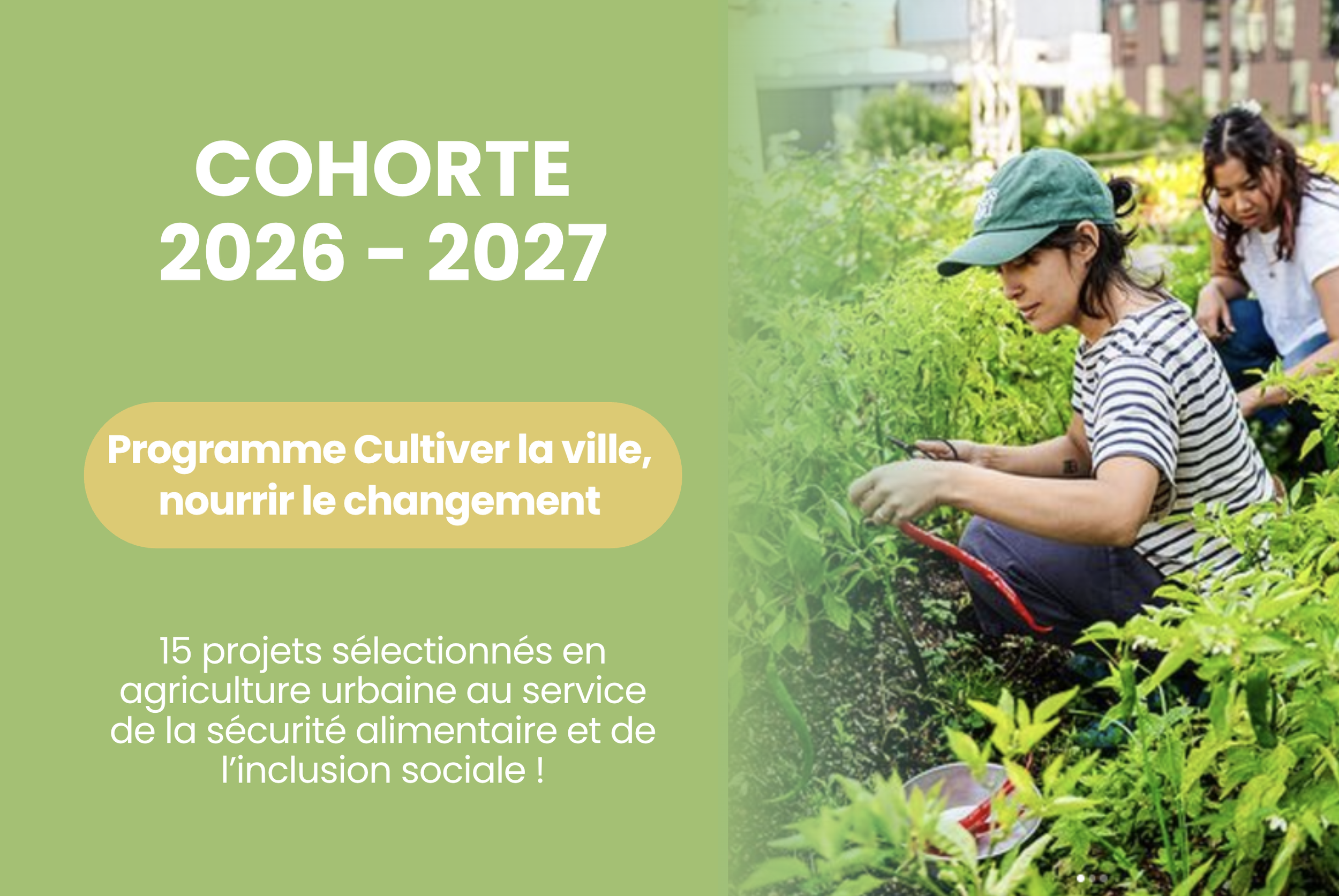Annonce de la cohorte 2026 du programme « Cultiver la ville, nourrir le changement »