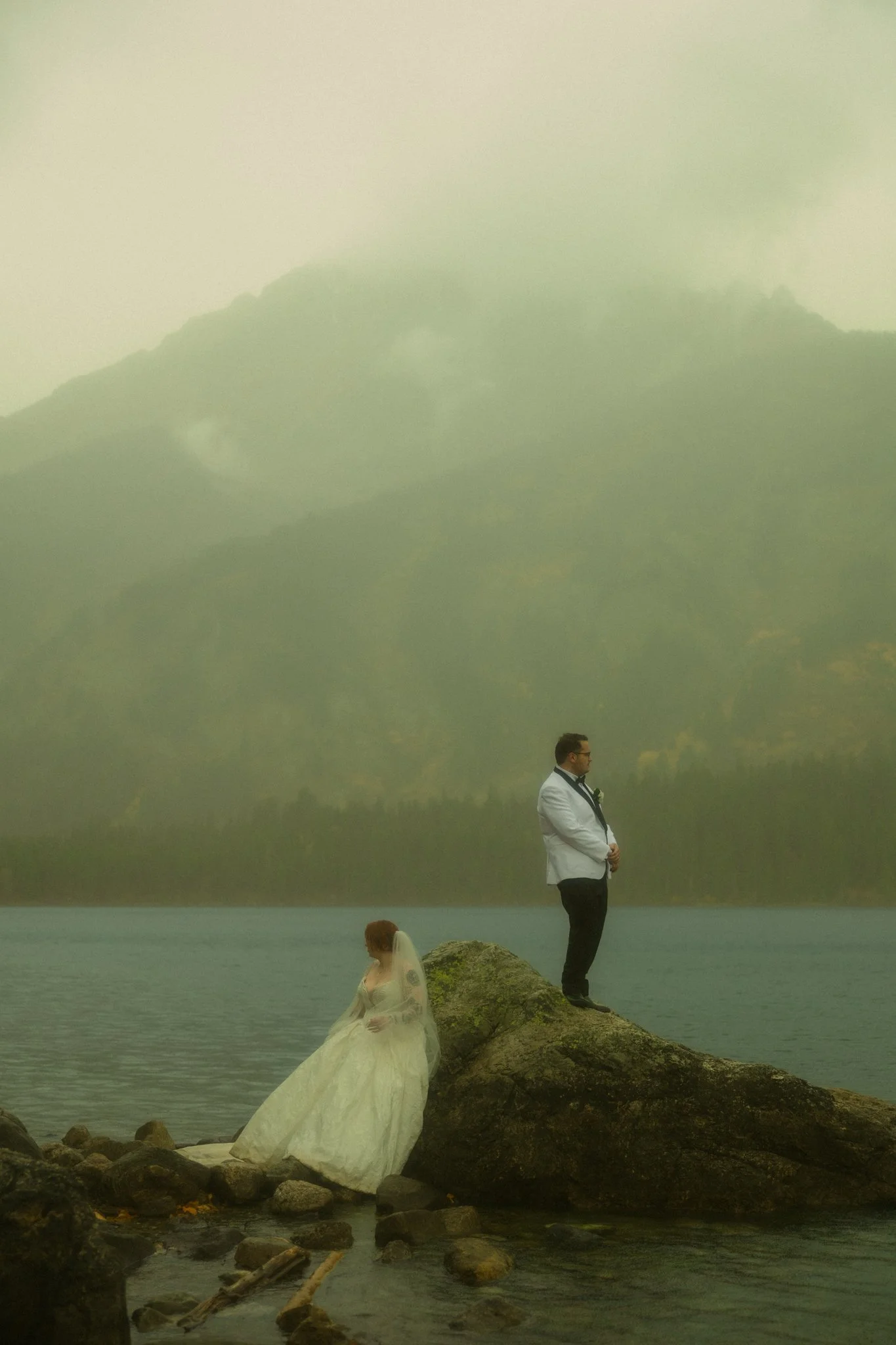  a couple eloping in Grand Teton National Park during the fall 