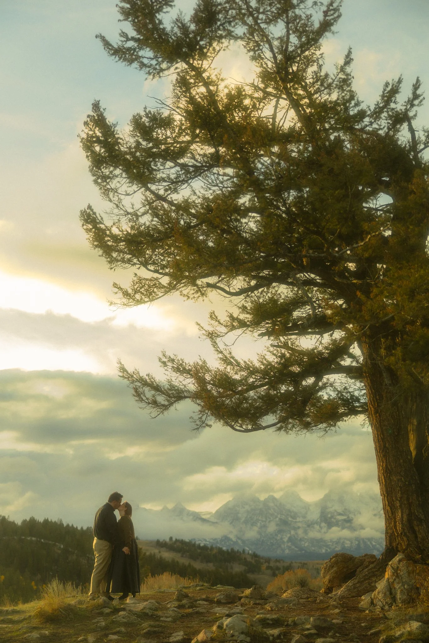  a couple eloping in Grand Teton National Park during the fall 