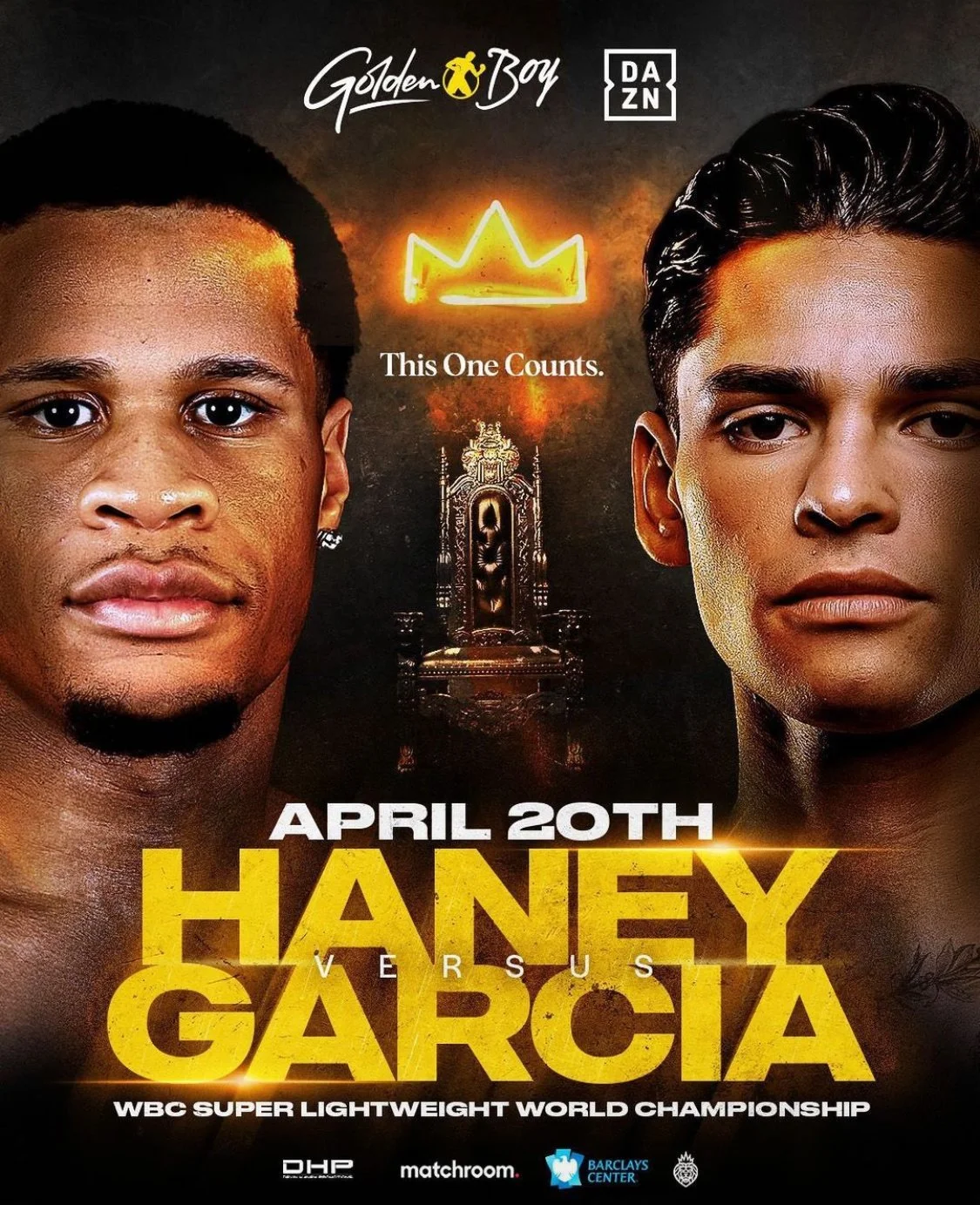  Haney looks to defend WBC title against amateur foe Garcia April 20th in Brooklyn.