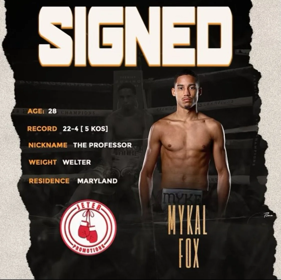 Mykal Fox inks new deal with Jeter Promotions 