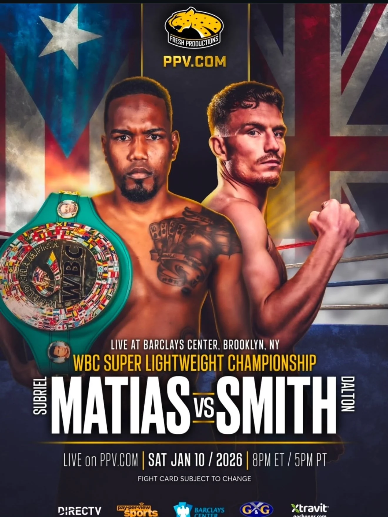 Subriel Matías to Defend WBC Title Against Unbeaten Dalton Smith