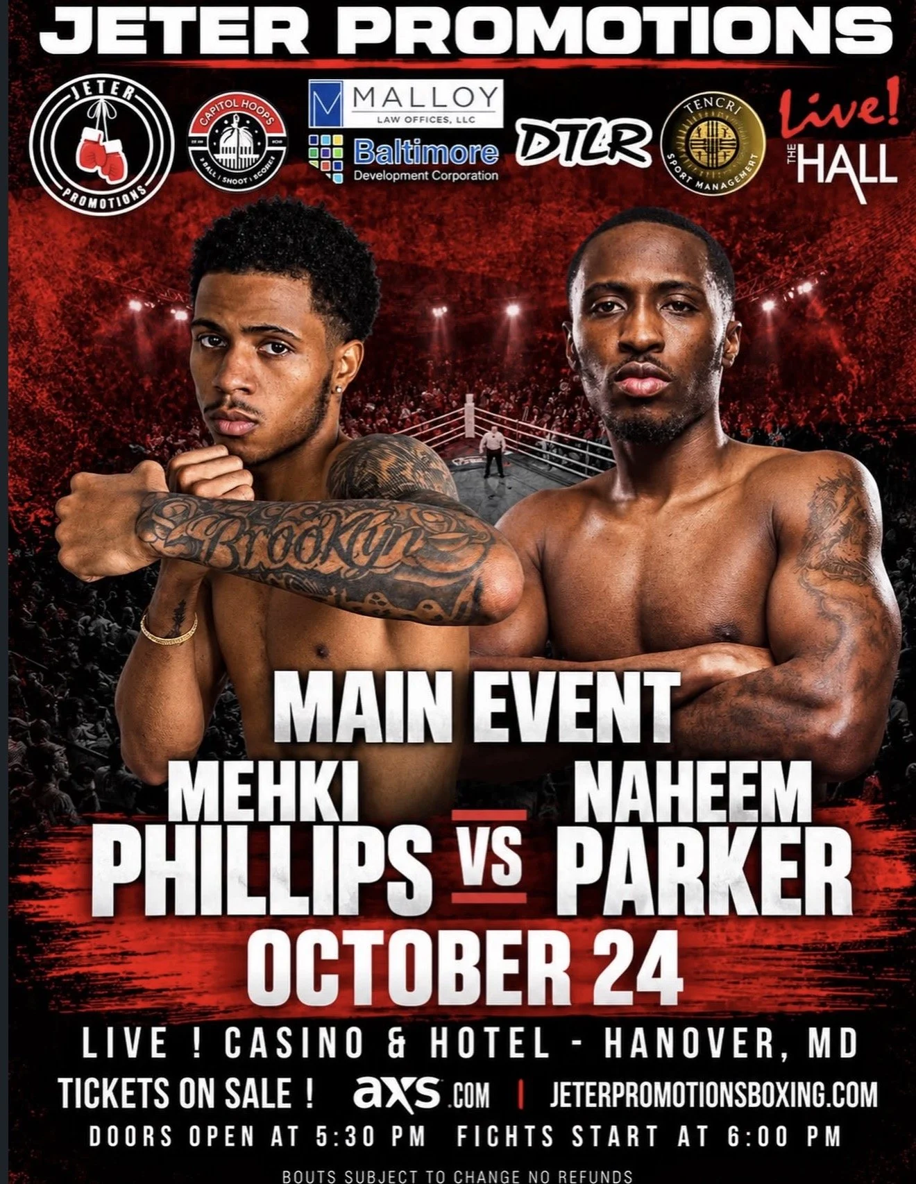 Mehki Phillips Leads Stacked Night of Boxing at Live! Casino & Hotel October 24