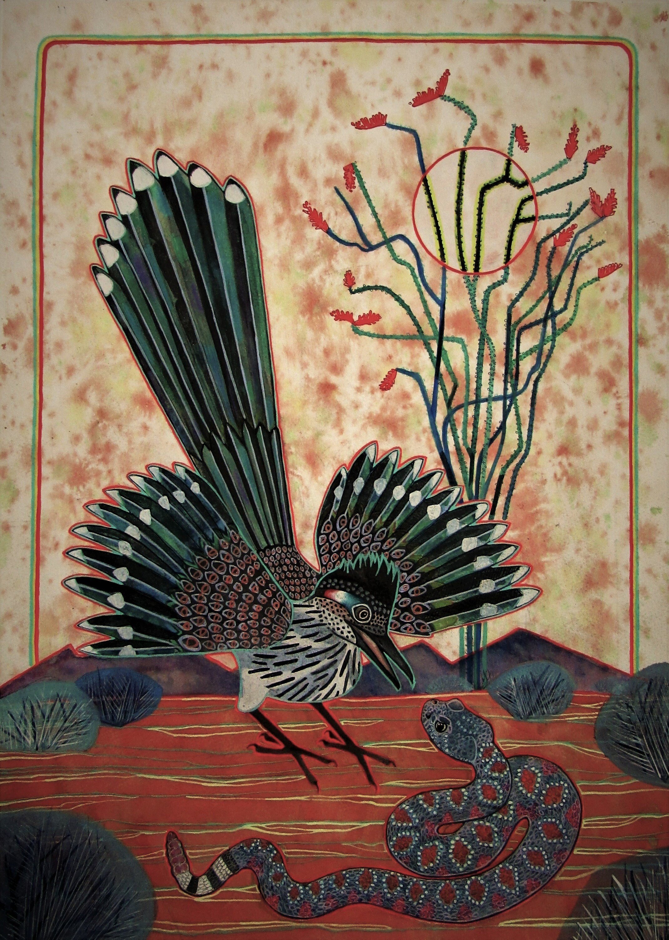 Roadrunner and Rattlesnake Giclee Print