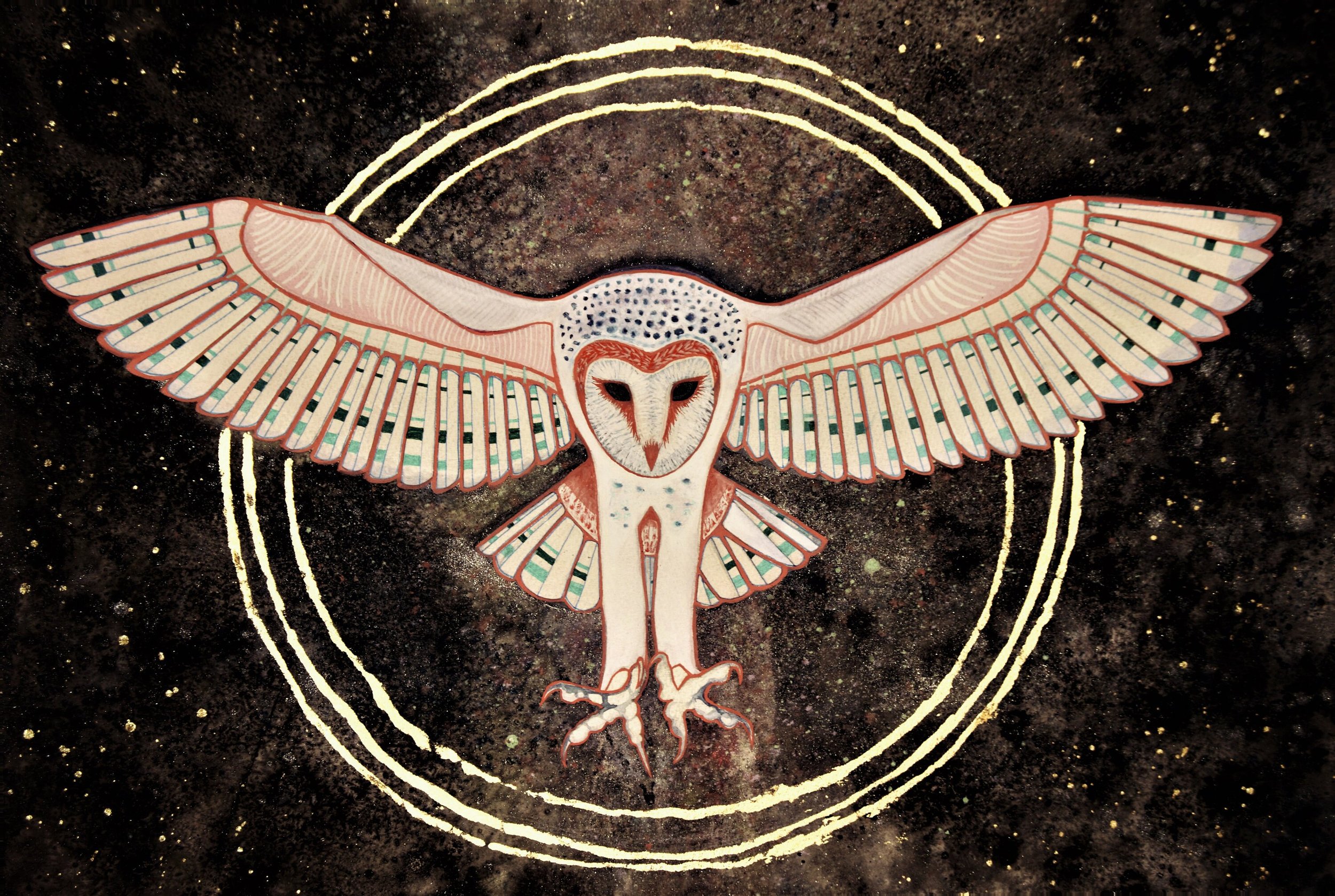Barn Owl Milky Way Giclee Print
