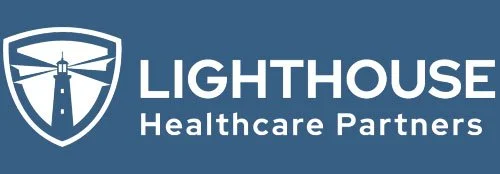 Lighthouse Healthcare Partners logo with lighthouse icon and blue text.
