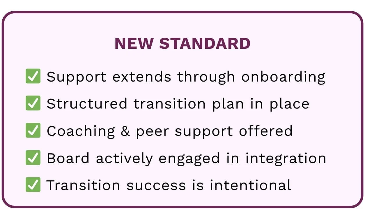 new model of nonprofit executive search has an active board and support in place to make a successful transition