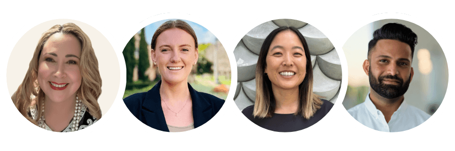 Four smiling mission edge nonprofit expert headshots.