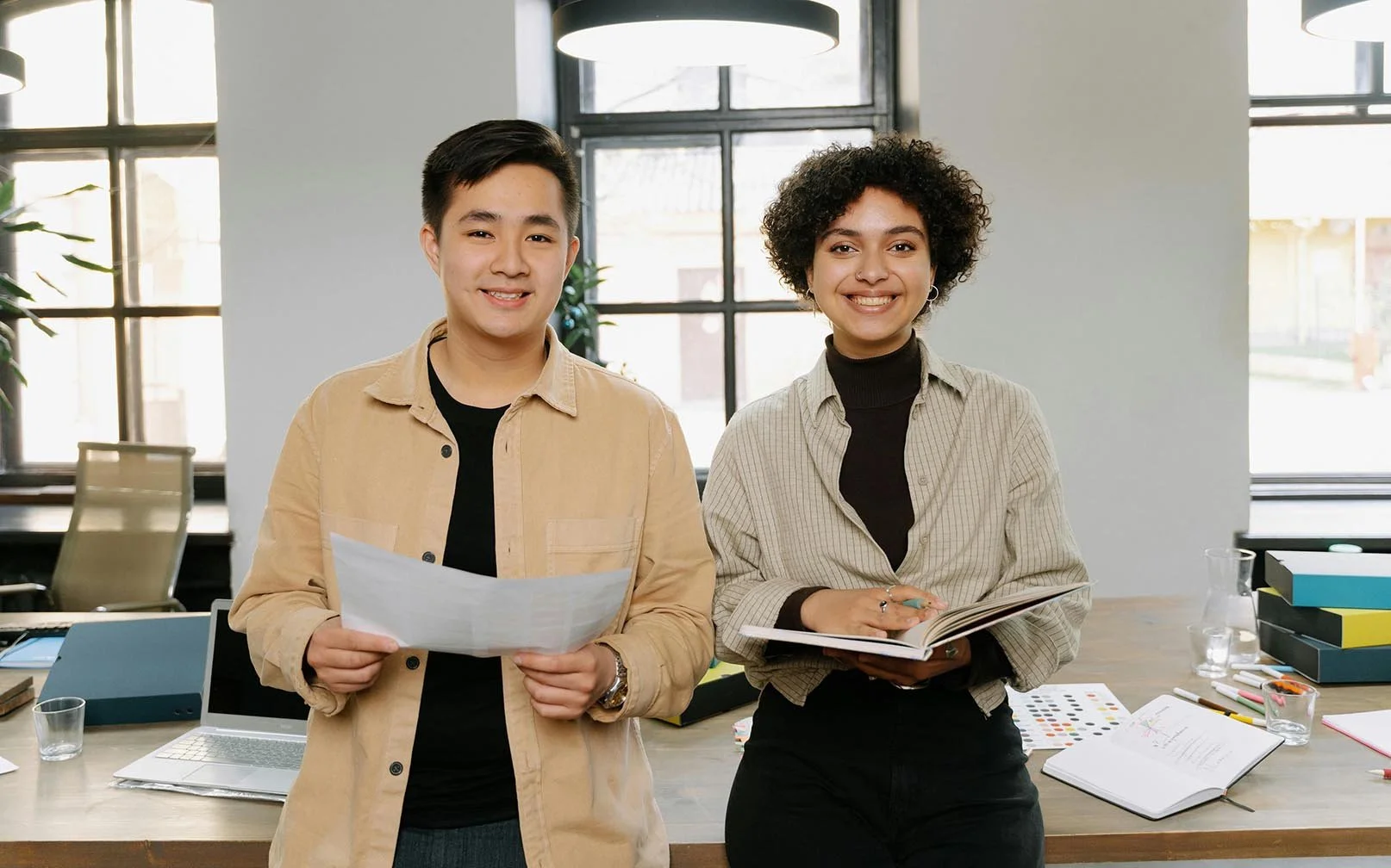 nonprofit team members working together in office space
