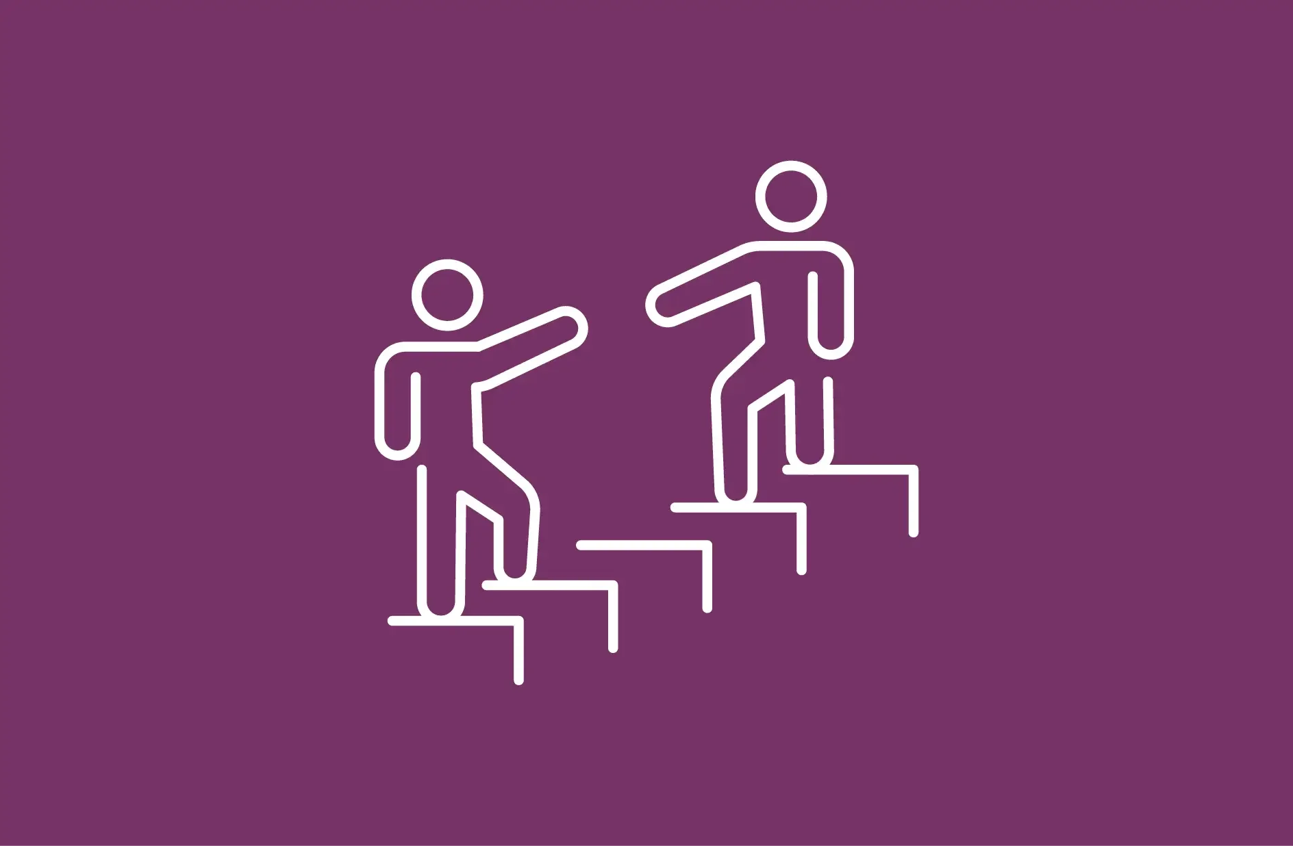 steps with two people reach towards each other representing leadership