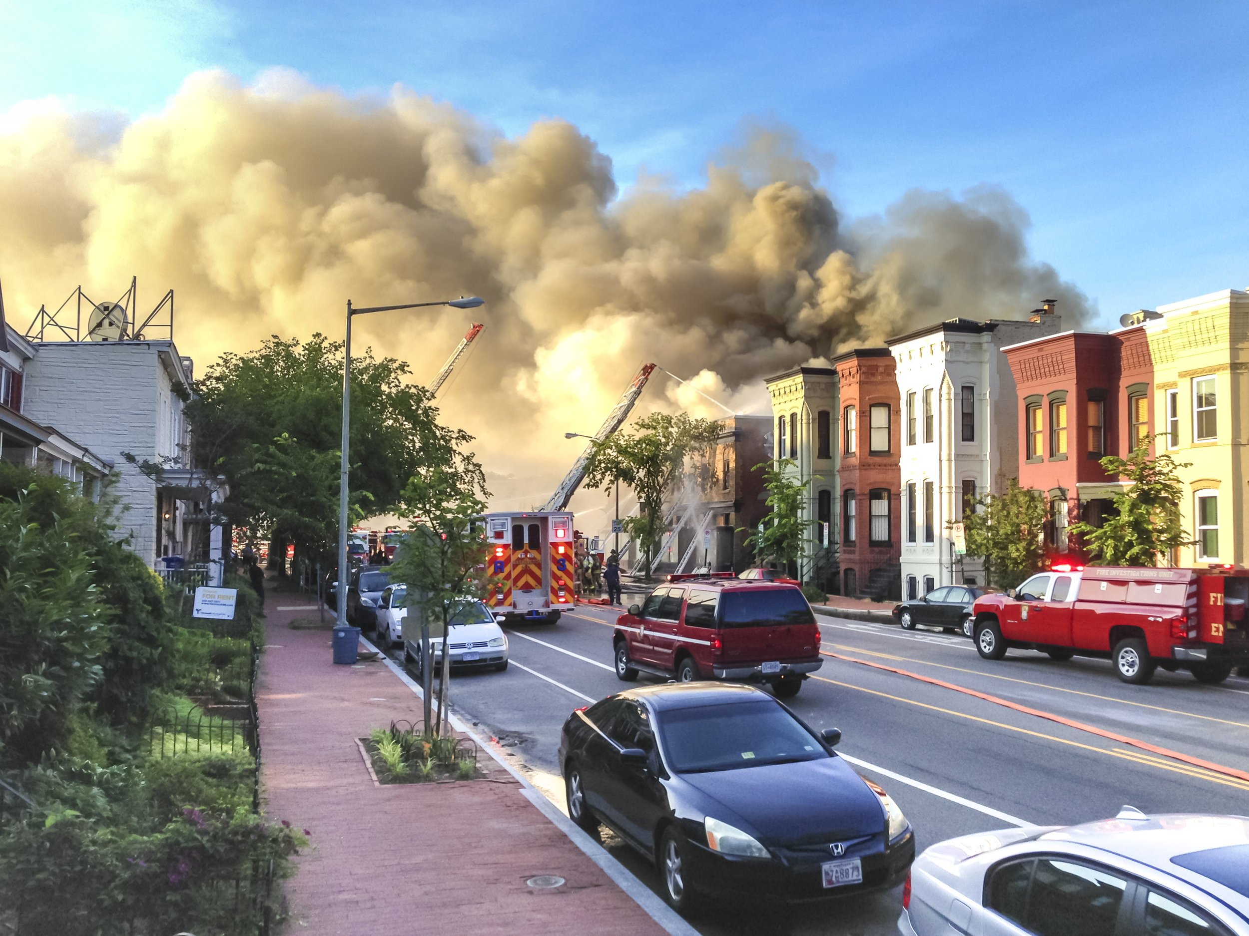 Capitol Hill neighborhood with clouds of smoke