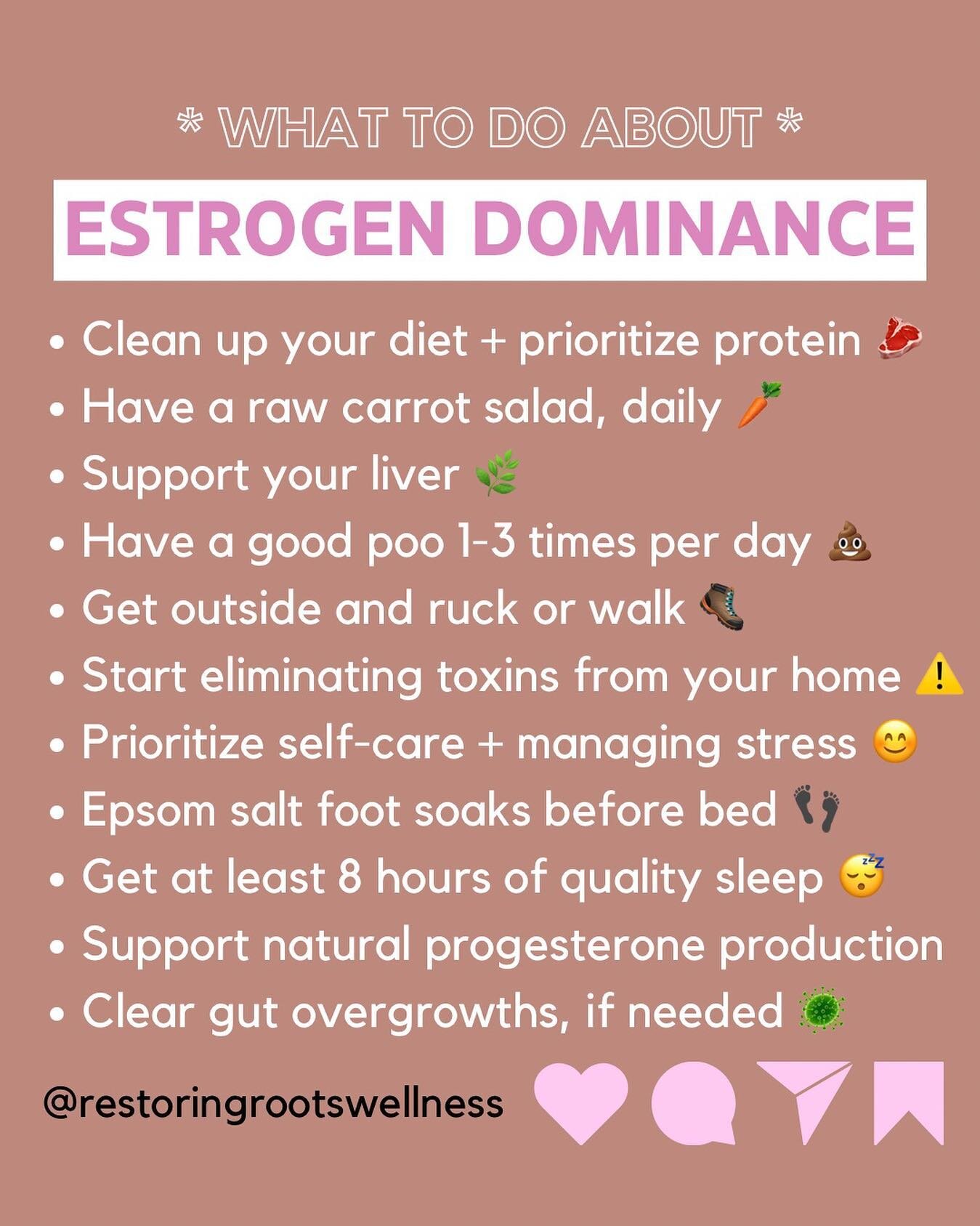 3 Ways To Fix Estrogen Dominance ⤵️

1. Pack your diet with nutrient-dense foods + minerals. Healing starts with food - nutrients that will help you to detoxify estrogen and/or balance estrogen:progesterone include animal protein + avoiding seed oils