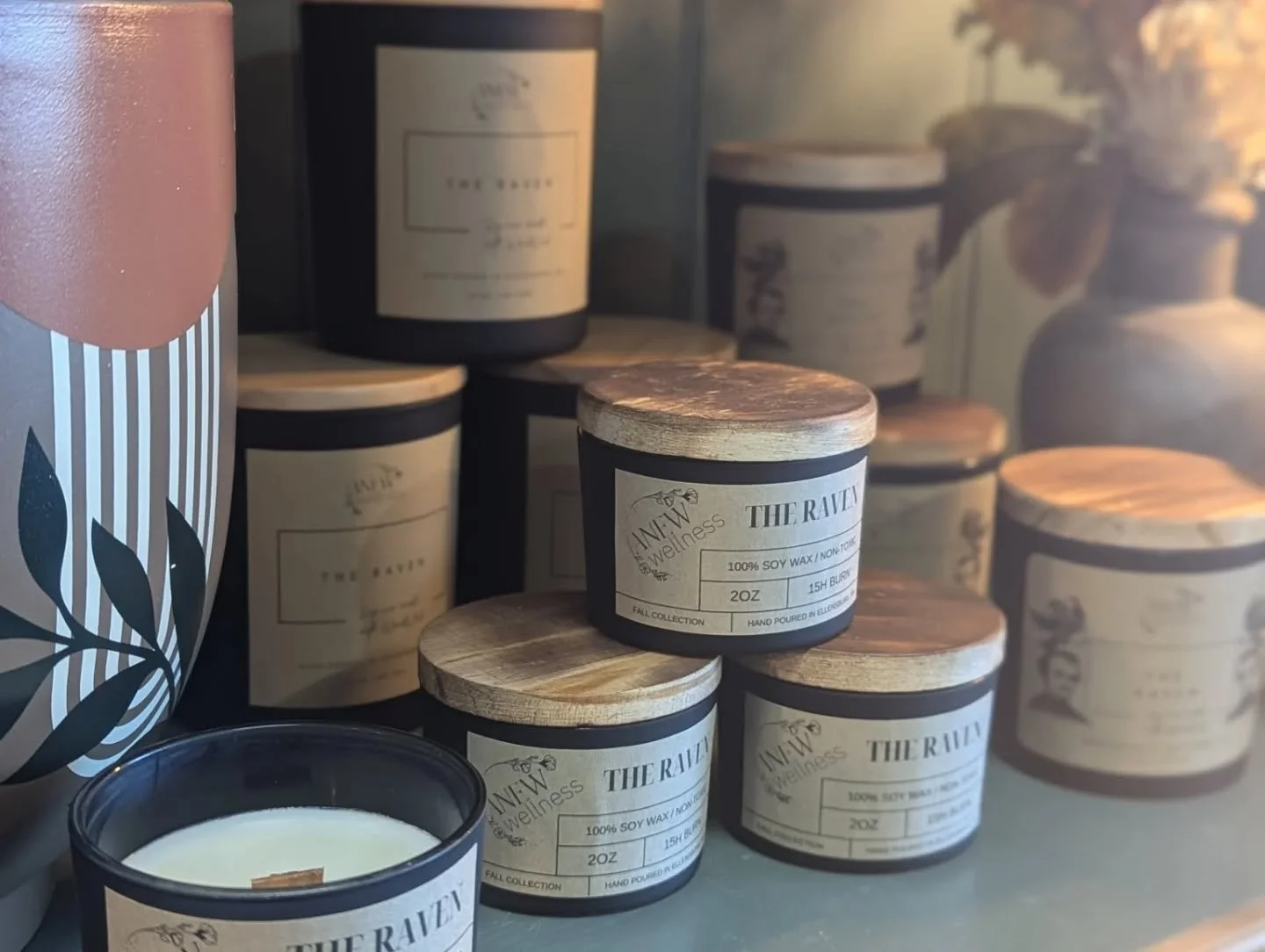 The Raven &amp; Pumpkin Spice are officially at @gasperettisfloral ! 🐦&zwj;⬛🎃👻 #shopsmall #shoplocal 

P.S. There also might be a few Christmas Tree candles there ;)