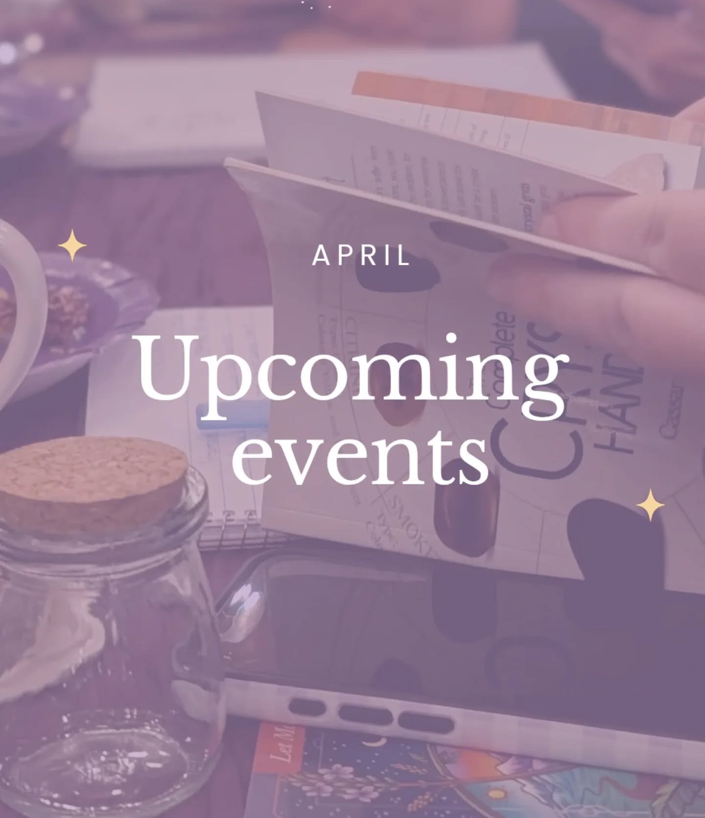 Hey there! Just popping in your feed to announce the line up of events in the space for April!

If you'd like to be kept in the loop for events happening at Anew Wellness send me a DM to be added to our newly launched automated text list. I created t