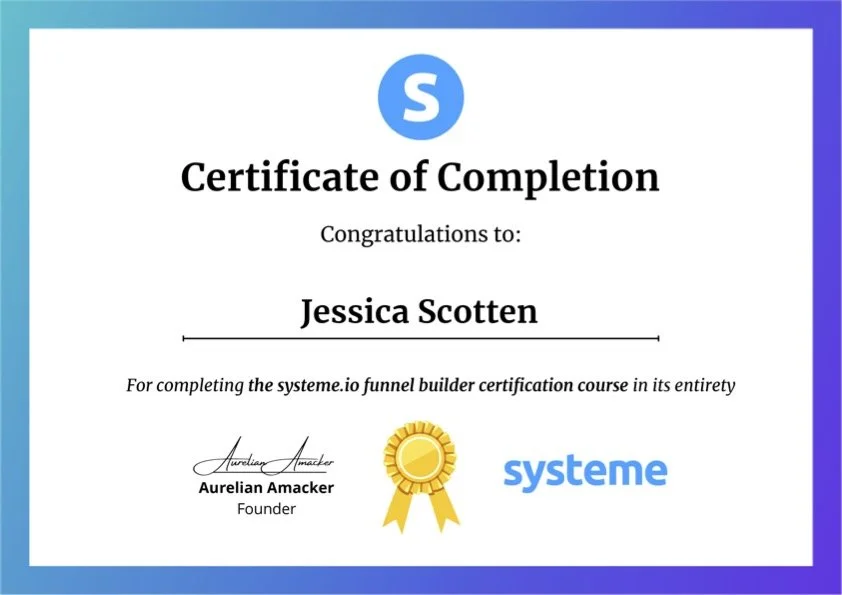 Systeme.io funnel builder certification