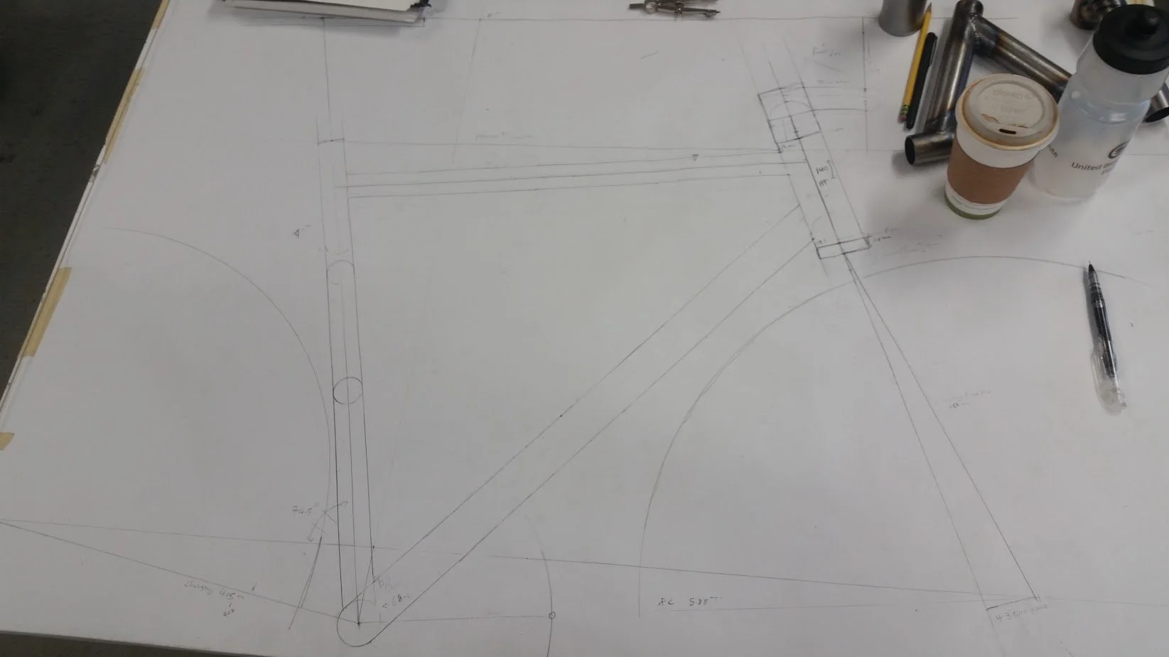 Full size draft of the frame geometry. 