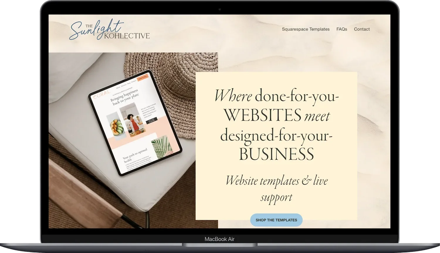 The Sunlight Kohlective website template shop laptop preview