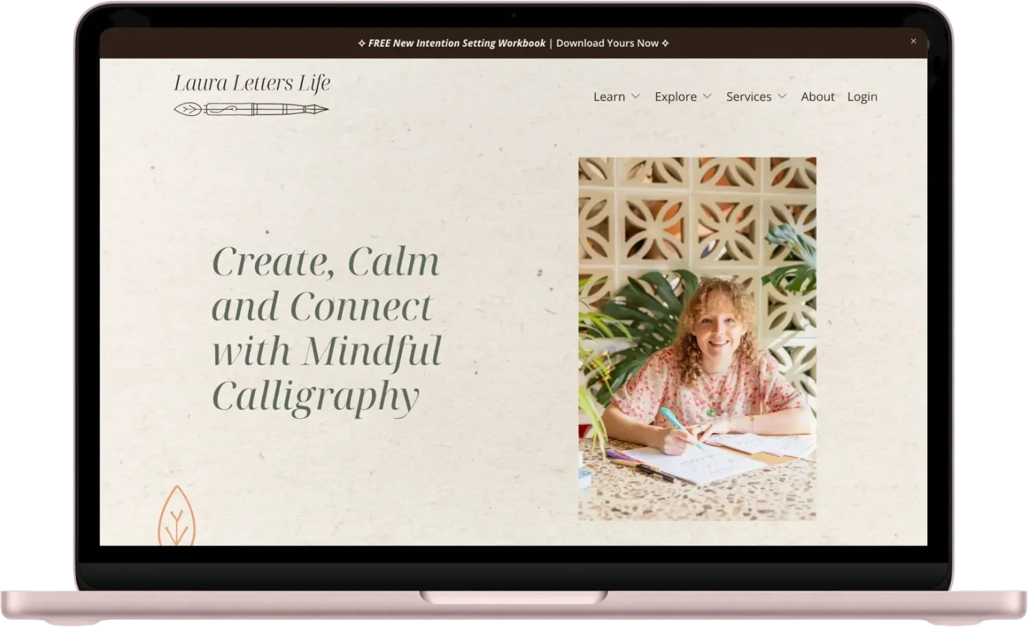 A laptop preview of Laura Letter's Life website - an SEO client of Kohlab Creative