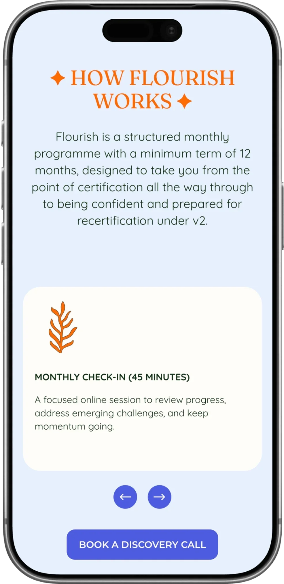 Planet & Purpose Flourish website page iPhone preview