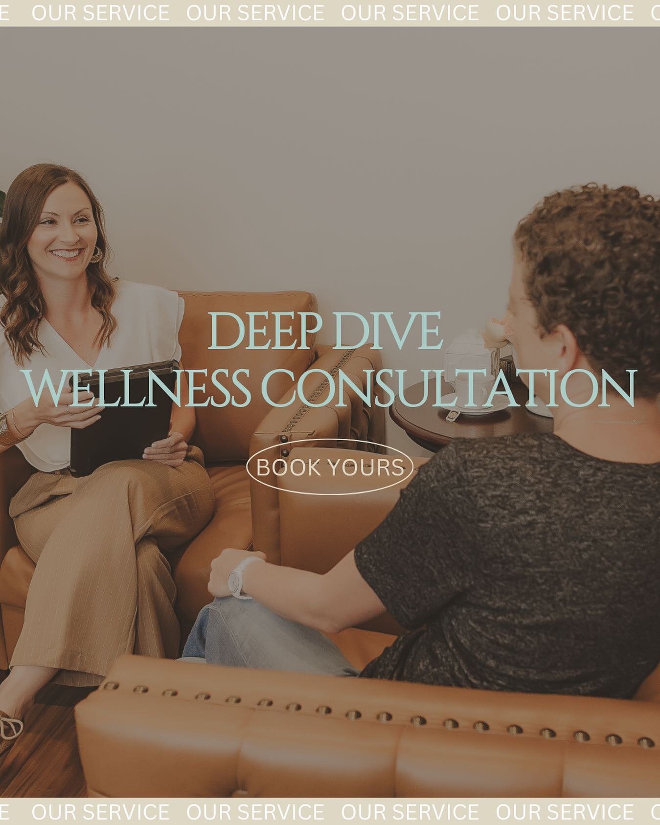 Diving deep into wellness with a personalized touch! 🌿

Our Deep Dive Wellness Consultation is all about YOU. Our team reviews your questionnaires and dedicates an hour to craft a customized plan to help you reach your wellness goals. 🥰
&nbsp;
Let'