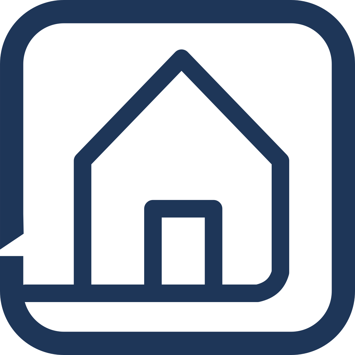 Icon of a house with a cloud outline behind it, representing home storage or cloud home services.