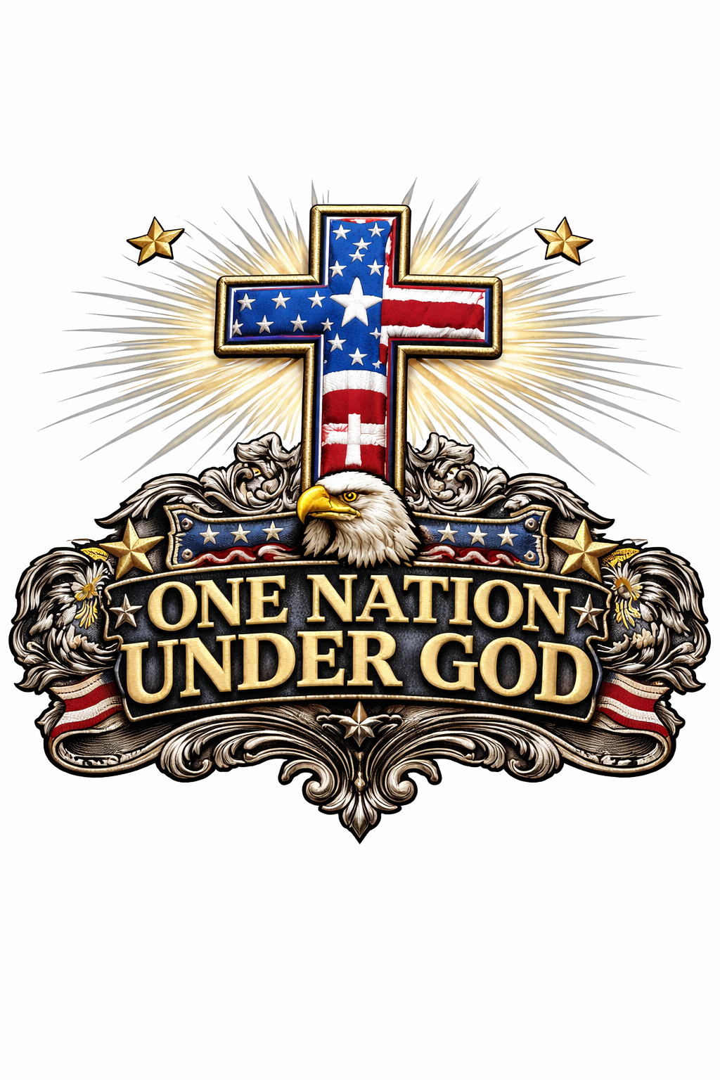 Patriotic emblem with eagle and cross.png