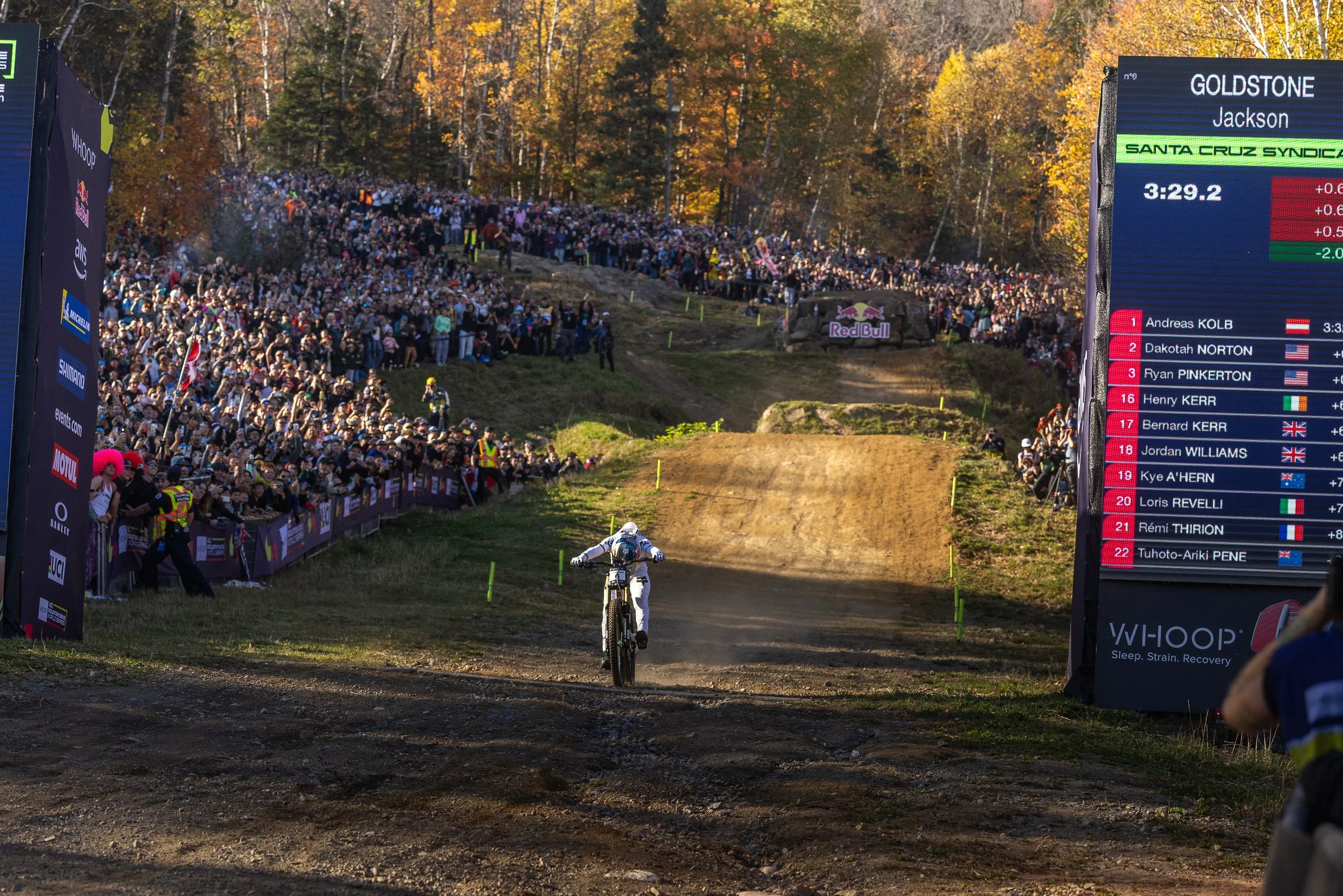 Jackson Goldstone wins uci elite downhill mountain bike overall world title, canada, red bull bike, dh racing, mont sainte-anne