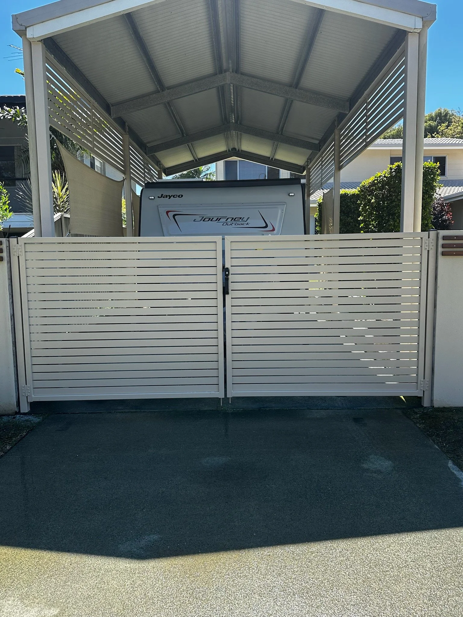 Slat Double Gate for Driveway