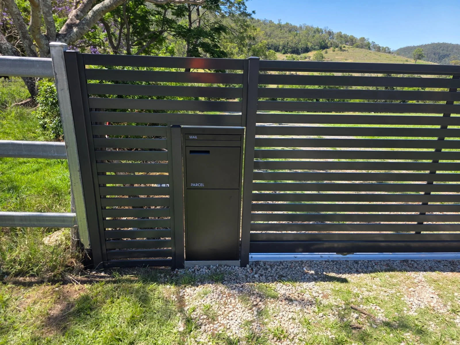 Horizontal Slat Panel with Letter Box