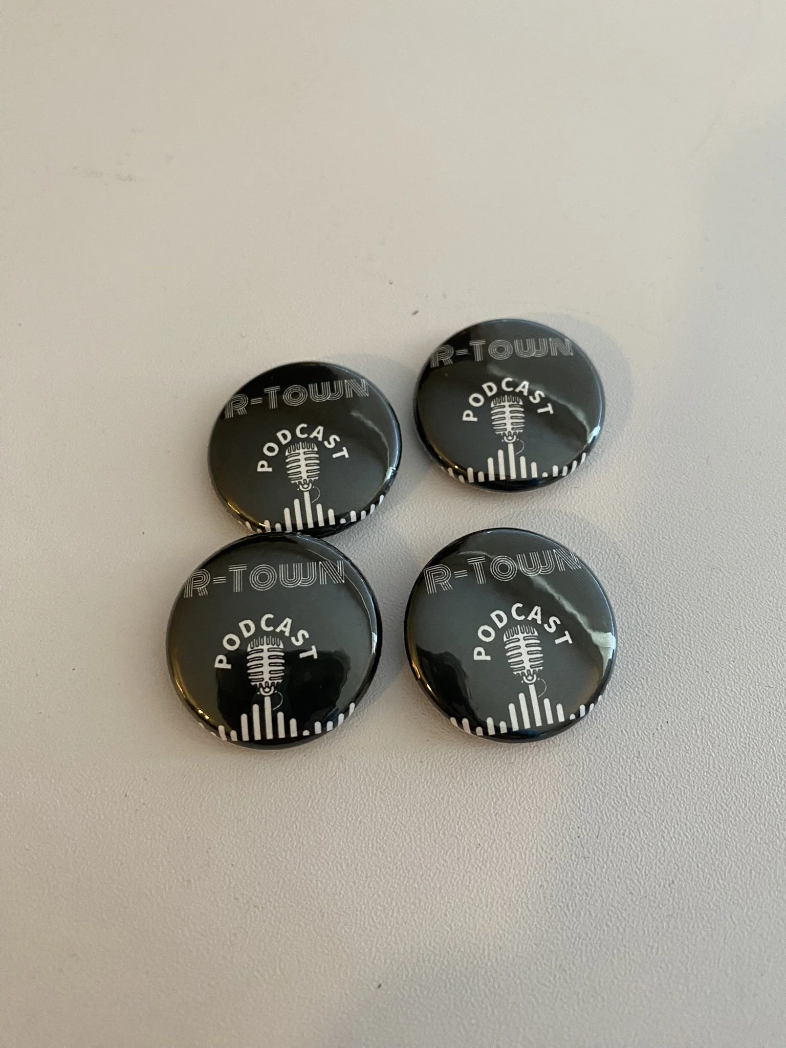R-Town Podcast - Small Button - Black