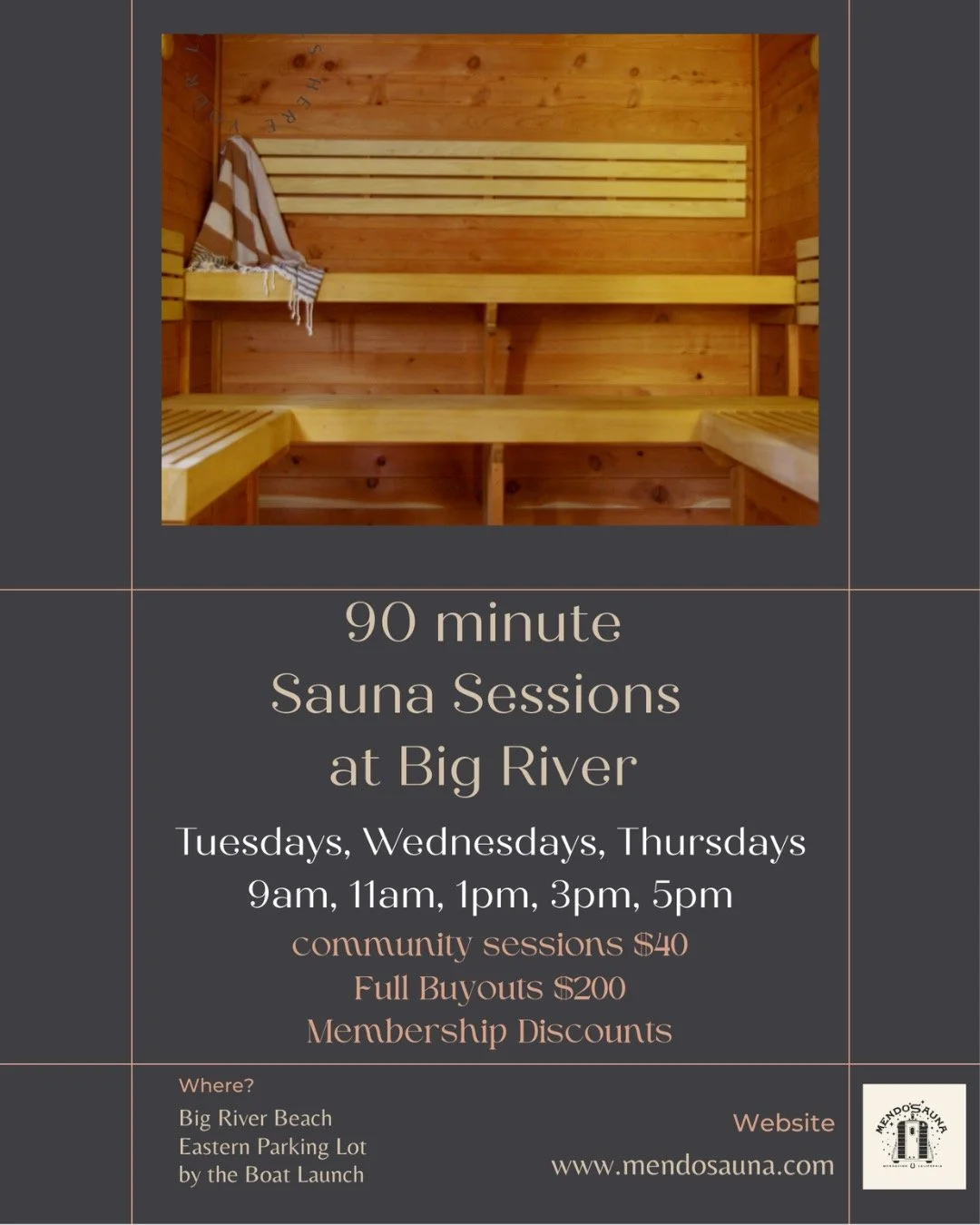 Updated flyer for our new times. Bookings are live and much easier on the website now