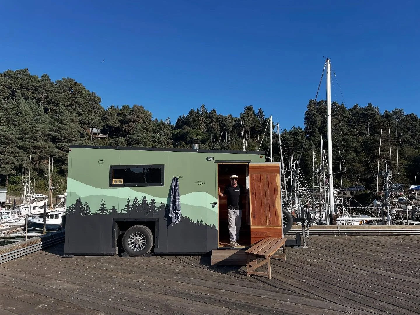 The captains perch. 😹 Such a fun location to photograph the new sauna at the Noyo Harbor Fest.