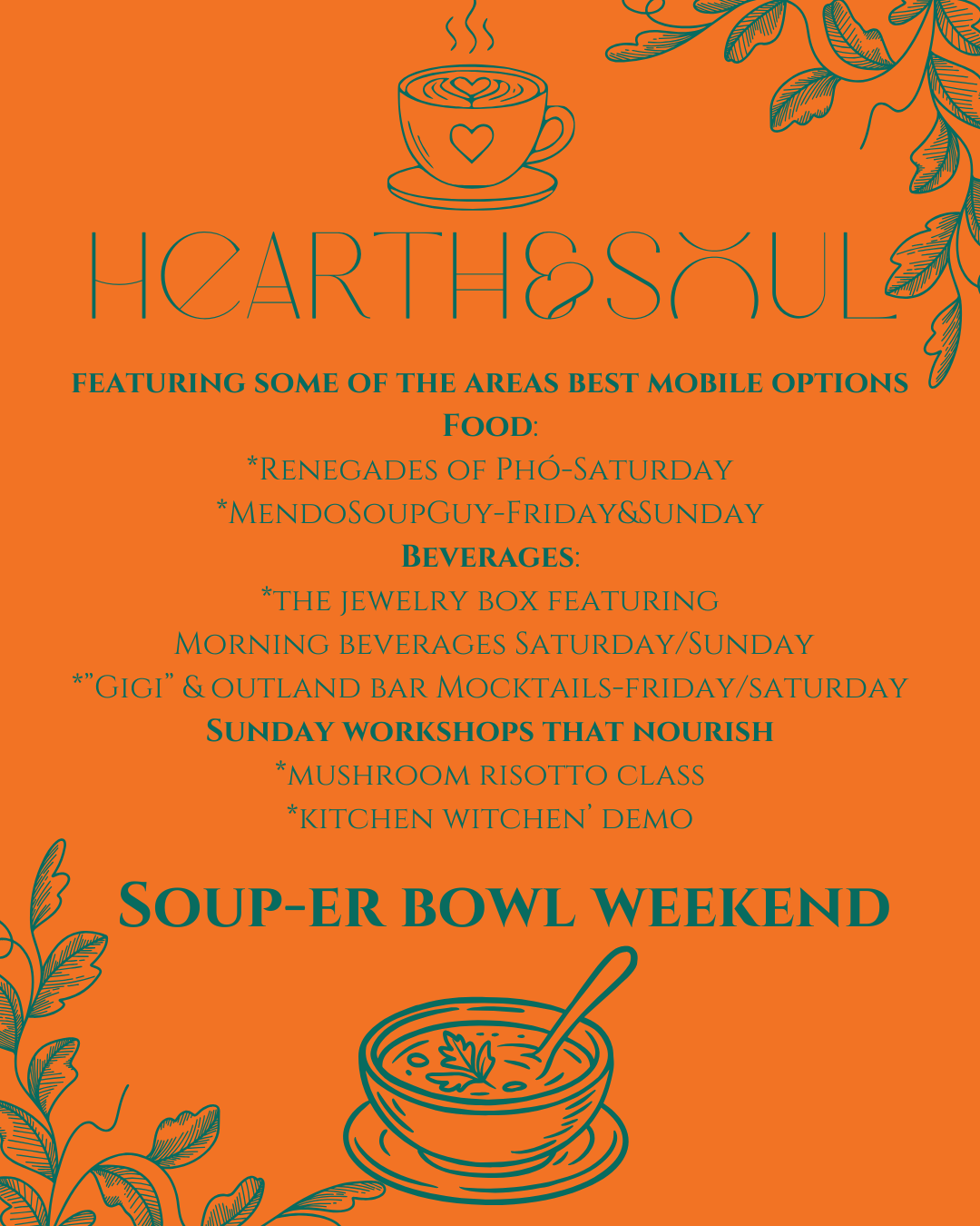 Food and Non-alcoholic Refreshments will be available throughout the weekend to keep you nourished, hydrated and happy. Please plan to bring cash incase internet for payment is being fickle.