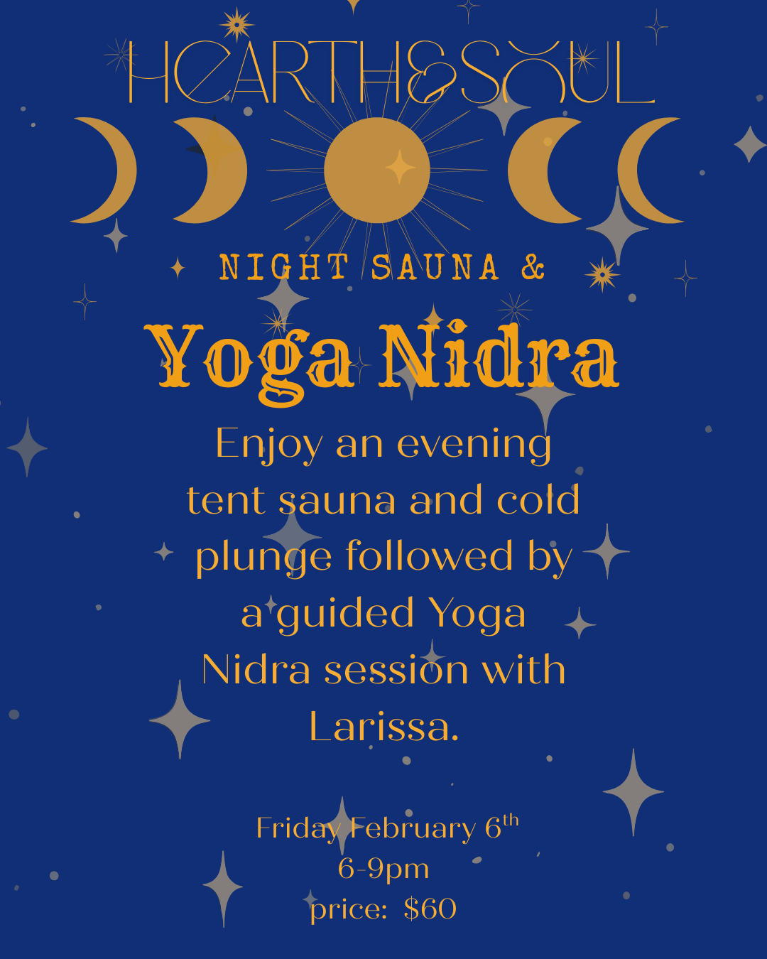 A deeply relaxing Friday evening starting with sauna and plunge and then a guided practice to enhance the restful effects.