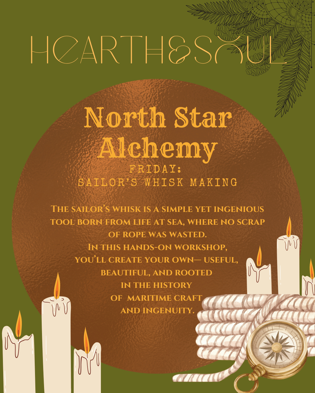 Friday afternoon: A special hands on way to start our event!  Make Sailors Whisks (hand brooms made of rope) paired with a Sauna Hat decorating workshop. WITH sauna