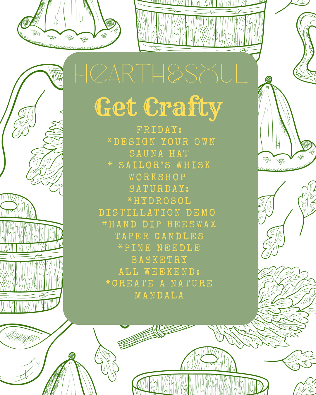 Click for the Link to Friday's Cozy Craft WITHOUT Sauna. This is primarily for people wanting to do the Yoga Nidra. The sauna sessions overlap so this way you can do BOTH