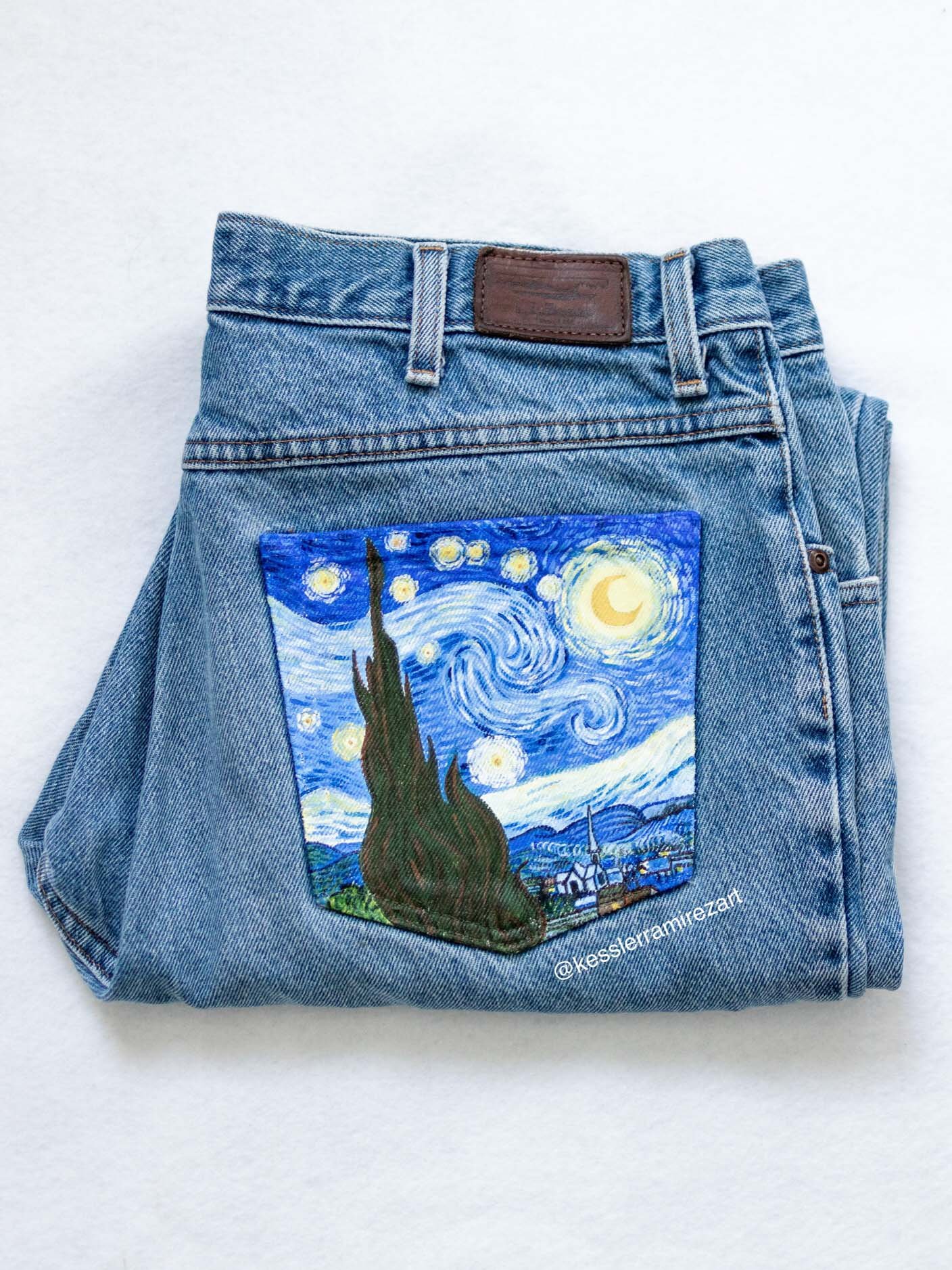 Testing Acrylic & Fabric Paints on Denim - Made By Barb - surprising result