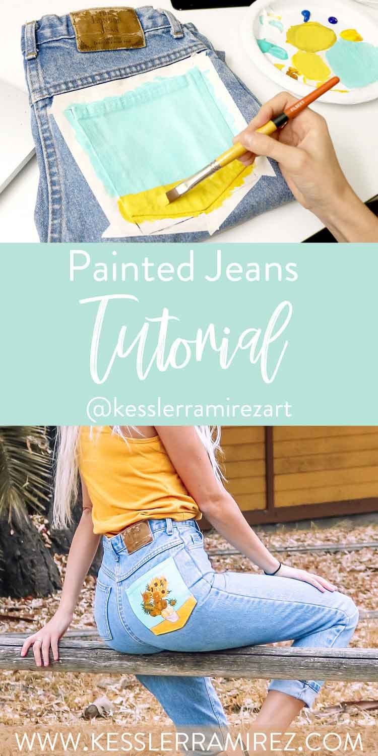 How to Paint On Jeans steps — Kessler Elsewhere