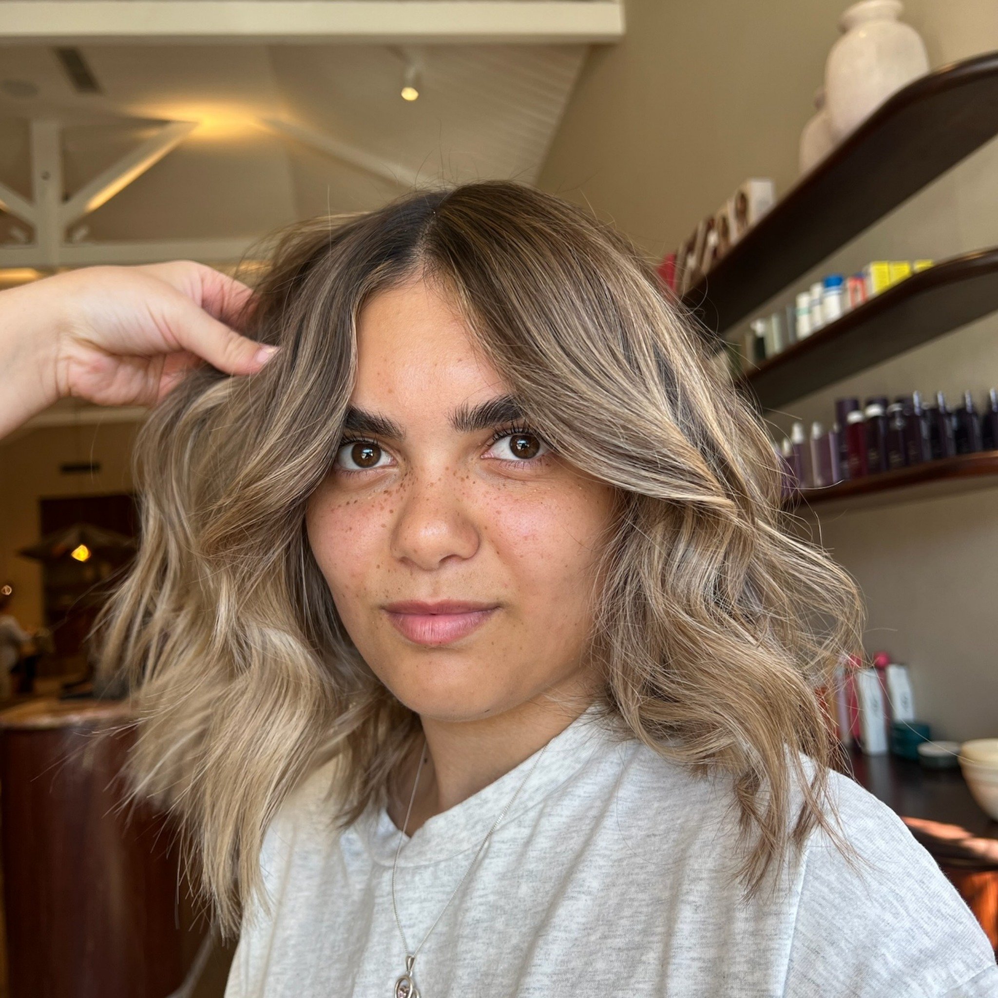 Bronde Dimension &mdash; 

In awe of the colour result for our lovely client - leaving with a beautiful lived in bronde, natural root for style longevity and a pop of illumination through the ends, all styled to perfection with a gorgeous blunt chop 