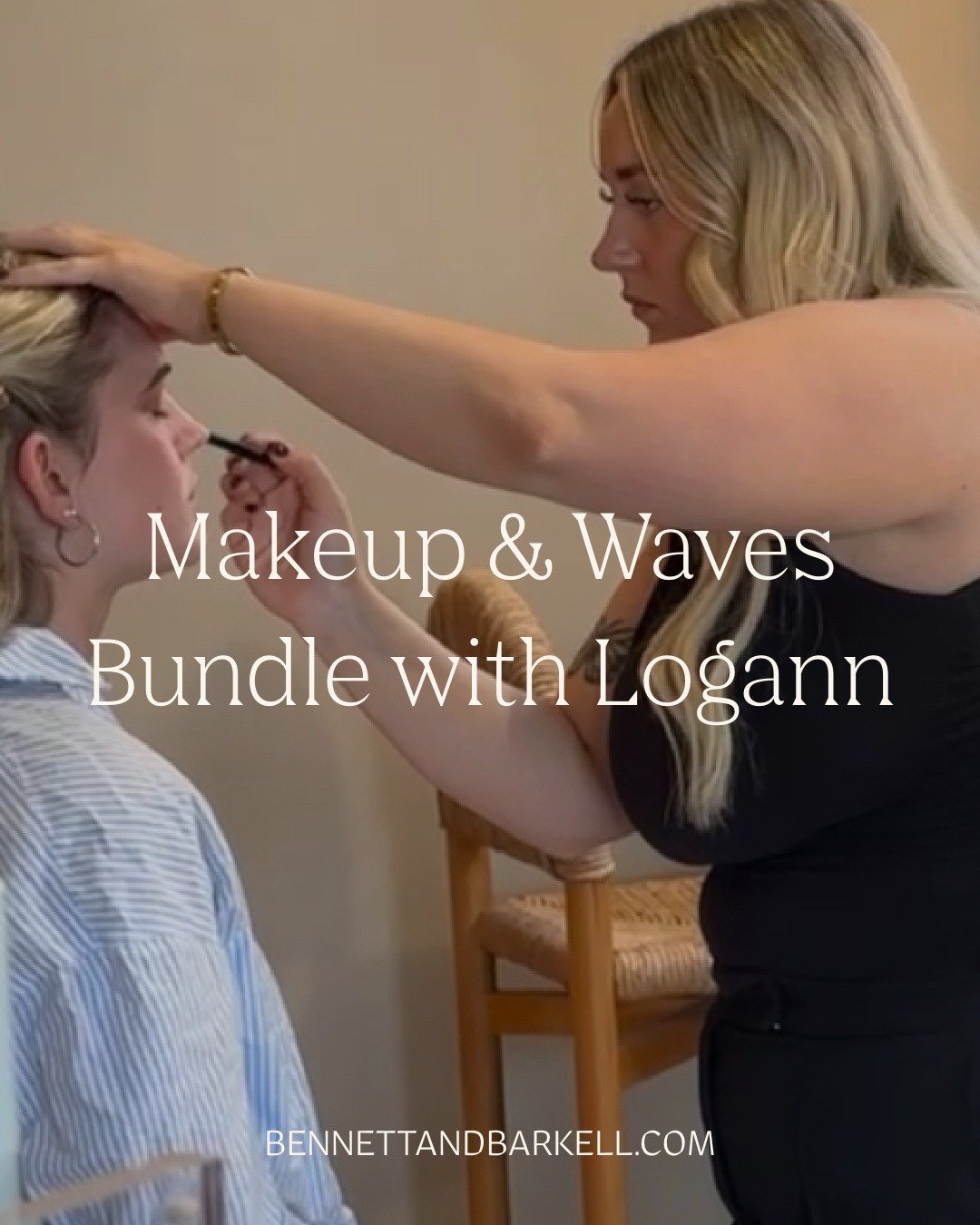 Glam made easy.

Whether it&rsquo;s a birthday, hens, engagement, or just a well-deserved night out, our Makeup + Waves Bundle has you glowing from start to finish.

Includes:
- Full professional makeup application
- Soft, voluminous waves to suit yo
