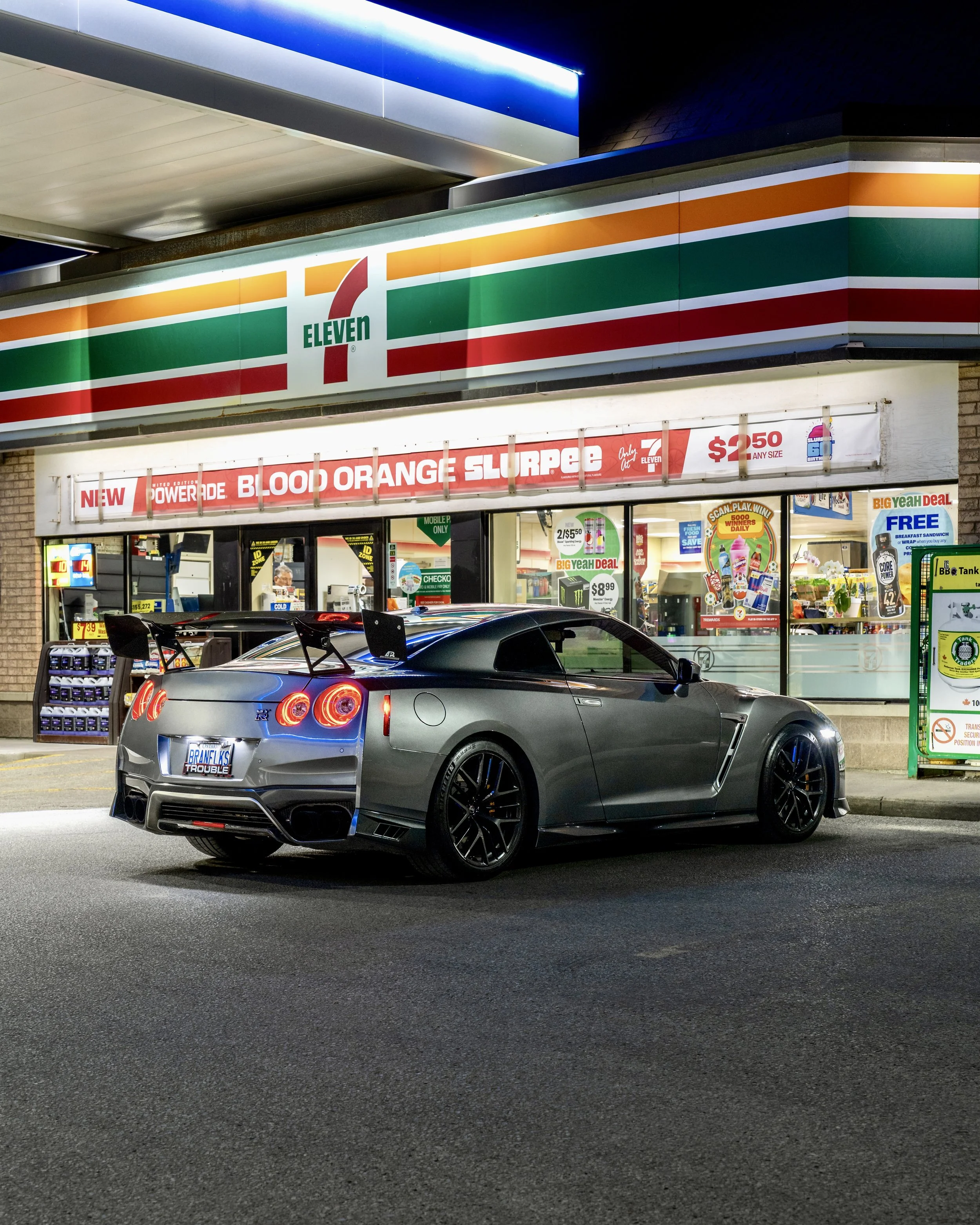R35 Nissan GT-R at 7eleven