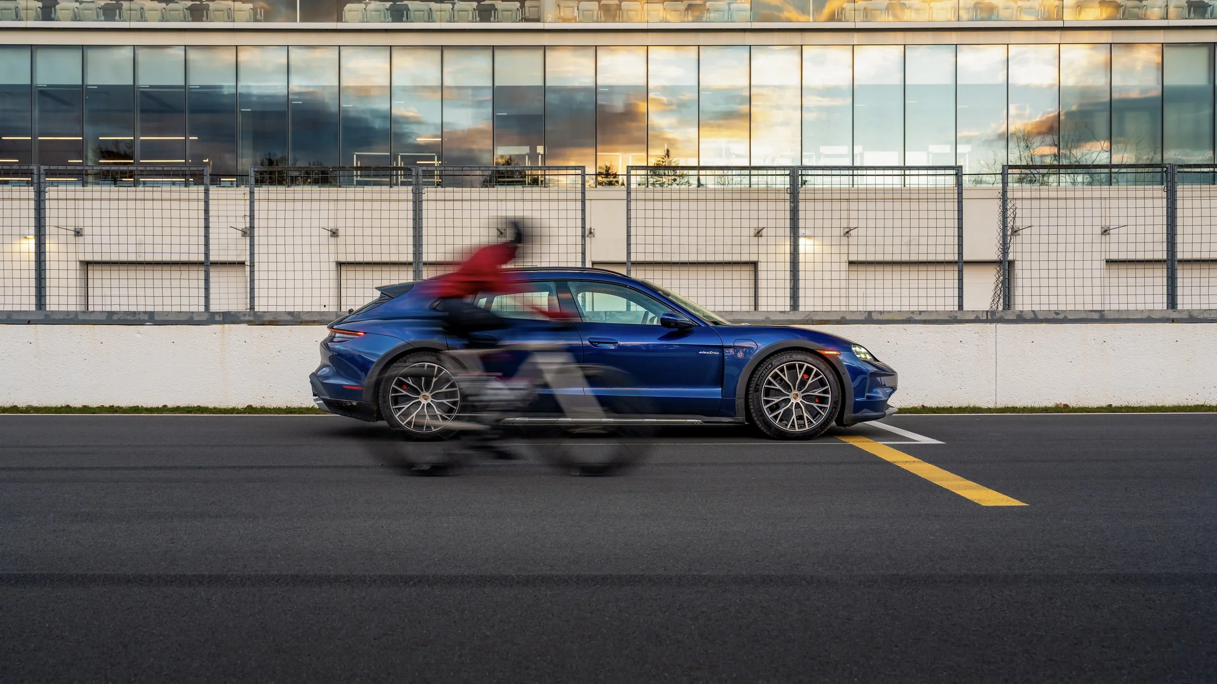 Porsche Taycan Cross Turismo at the Formula 1 Track in Montreal