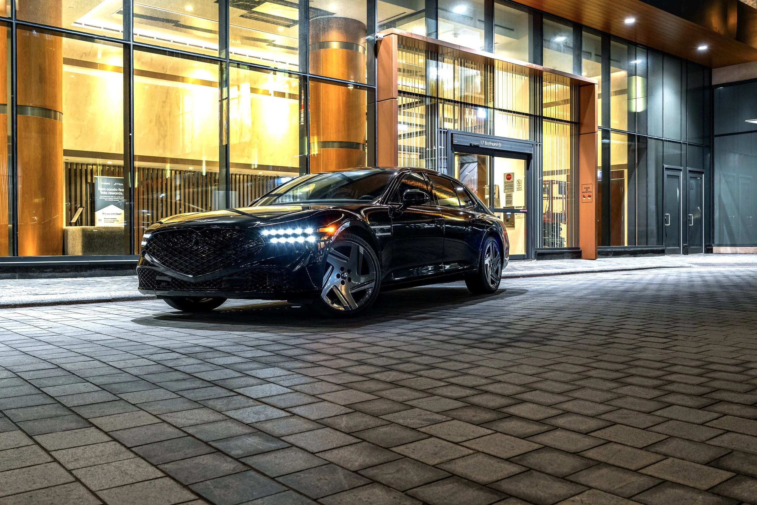 Genesis G90 Black Prestige Nighttime Photography